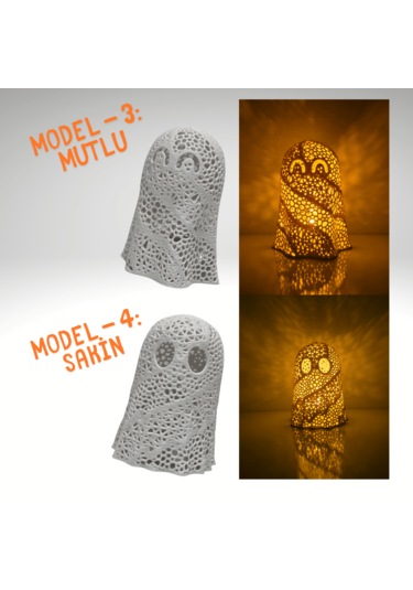 Hayalet Lamba - Tea Light (1 Adet) Beyaz