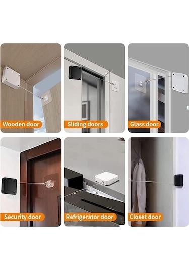Fortunelane Beyaz Otomatik Kapı Kapatıcı, 800g Güç, 1.2m Kablolu, Verimli Yalıtım Sağlar, Çelik Kapı İçin Kullanılır