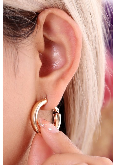 Bombe Halka Küpe Altın Renk No 2 Altın