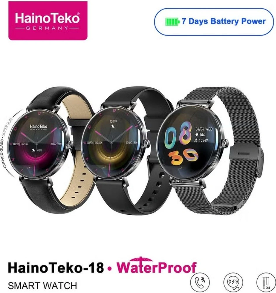 Haino Teko Teko18 Amoled Ekran Waterproof Akıllı Saat + 3 Kordonlu (İthalatçı Garantili)