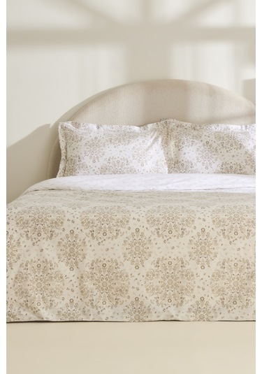 Kaşmir Home Grasy %100 Pamuk Çift Kişilik Nevresim Takımı Bej Bej