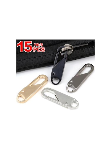 Siyah 5/10/15 Adet  Çıkarılabilir Fermuar Kafası Anında Fermuar Tamir Takımları Fermuar Kaydırıcı Dıy Dikiş Zanaat Dikiş Kitleri Fermuarlar 10pcs