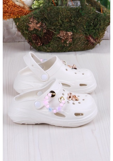 Fort Clx 6990 Plaj Deniz Havuz Terliği Hafif Rahat Esnek Kız Çocuk Terlik Bej