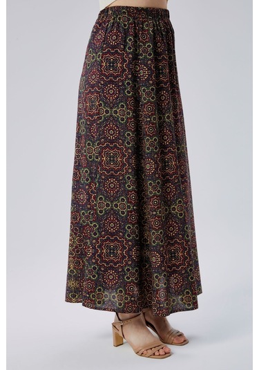 Nurören Viskon Kumaş 8 Parça Uzun Kadın Etek- Mor Mor