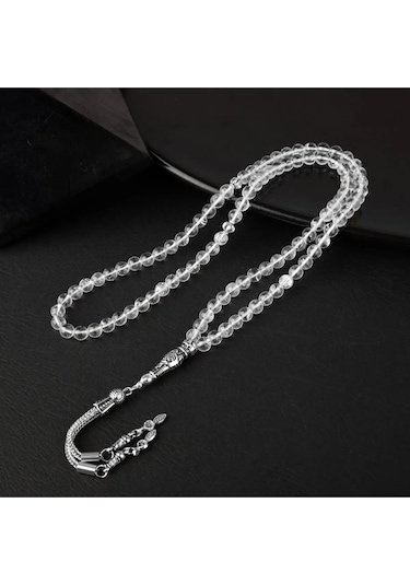 Sertifikalı Kristal Kuvars Doğal Taş Tesbih 99luk 6mm