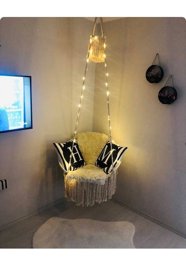Aytekno16 Aslanbutik Pamuk İp Makrome Özel Örgü Salıncak Hamak