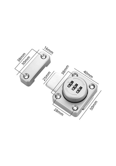 Fosenze Siyah Çinko Alaşımlı Anahtarsız 3-hane Kodlu Dolap, Çekmece, Gardırop Kilit Kolay Kurulum, Güvenli, Çok Yönlü Uyumlu