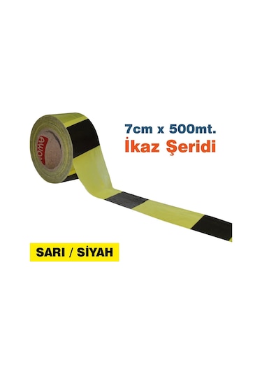 500 Metre Çok Amaçlı Emniyet Şeridi Kırmızı Siyah X 10 Adet