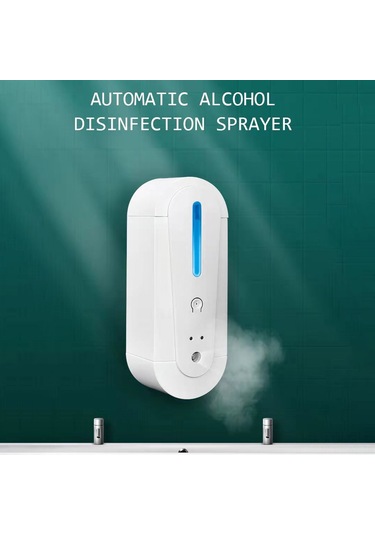 Honmex Duvar Tipi Otomatik Alkol Spreyi - Dokunsuz Nano Buhar İlaçlama, 180ml Kapasite, Ev/ofis Kullanıma Uygun Beyaz