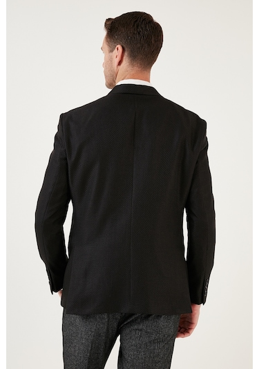 Buratti 6 Drop Çift Yırtmaçlı Slim Fit Blazer Erkek Ceket 659001 Siyah Buratti 6 Drop Çift Yırtmaçlı Slim Fit Blazer Erkek Ceket 659001 Siyah