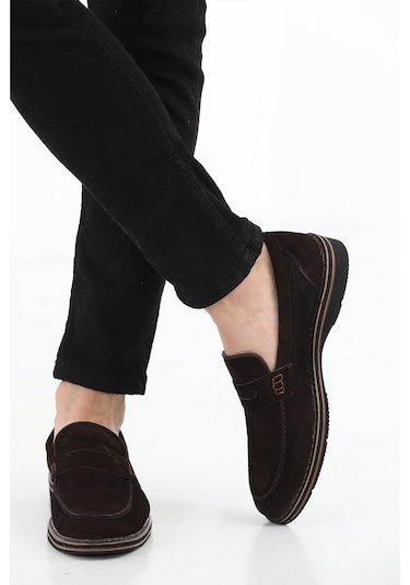 M.Karaca Hakiki Süet Deri Ortopedik Klasik Erkek Ayakkabı K.Kahve