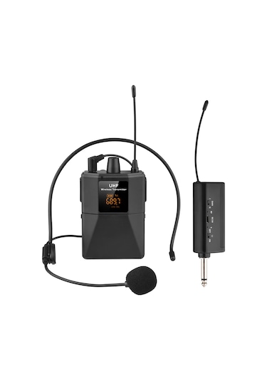 Youmex Siyah Uhf Bant Kablosuz Mikrofon Seti - Öğretim, Tur Rehberliği İçin - Alıcı Dahili Pil, Yüksek Hassasiyet Ve Anti-parazit
