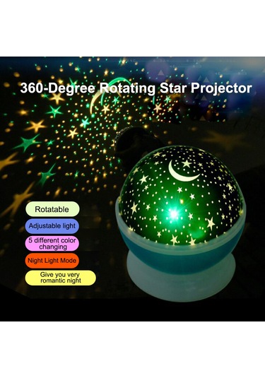 Xiyyadms Renkli Dönen Güneş Sistemi Projeksiyonu Led Gece Lambası - Pembe Pil Yok, Usb İle Çalışır Diğer