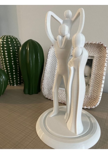Anne Baba Çocuklar Biblosu Aile Temalı Hediyelik Dekoratif Obje 19 Cm