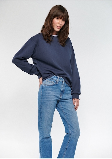 Mavi - Bisiklet Yaka Lacivert Basic Sweatshirt 1610198-70726 Lacivert