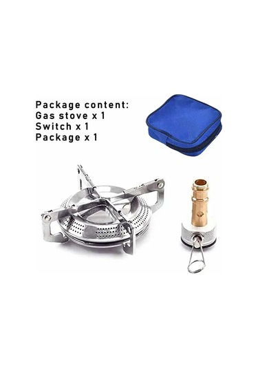 Zilinn Rüzgar Geçirmez Kamp Gaz Sobası Taşınabilir Katlanabilir Sırt Çantası Elektronik Soba Kafası Açık Hava Yemek Pişirme Piknik Yürüyüş Dağcılık Kamp Gümüş