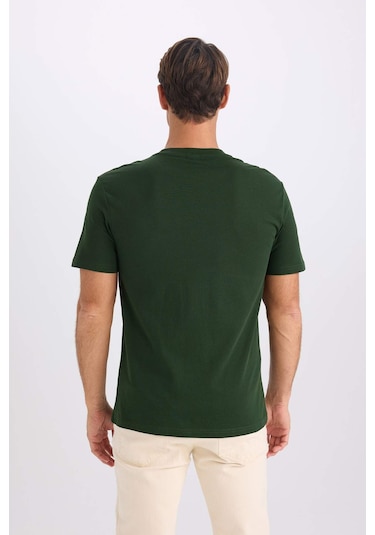 DeFacto %100 Pamuk New Regular Fit Bisiklet Yaka Basic Düz Kısa Kollu Tişört V7699AZ25SPGN1192