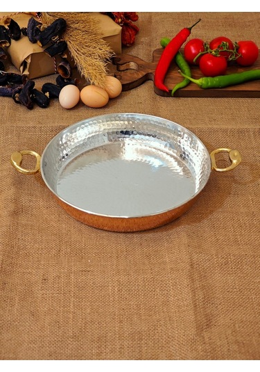 Modabakır Bakır Kapaklı Tava 24 Cm Model:556589e Bakır
