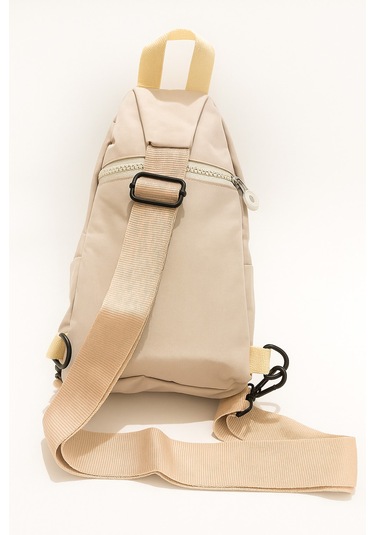 Newish Polo Kadın Krinkıl Kumaş Çapraz Tek Kol Göğüs Ve Omuz Sırt Çantası-crossbody Bag Krem