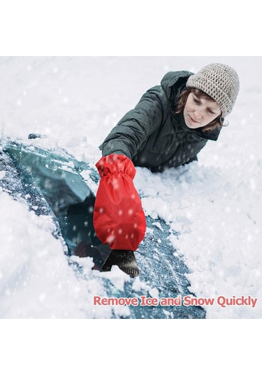 Sones Araç Buz Ve Kar Kazıyıcı Eldiveni 2 Adet Kırmızı