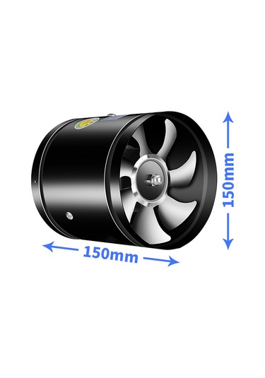 Geeksen "düşük Gürültülü İnline Hava Kanallı Fan - Mutfak, Banyo, Restoranlar İçin Verimli Havalandırma" Siyah