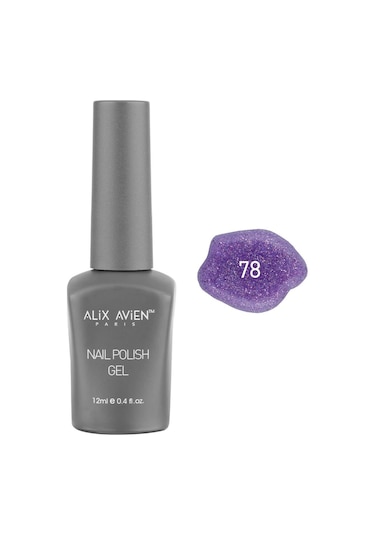 Alix Avien Işıltılı Mor Kalıcı Oje 78-yoğun Renk Veren Jel Oje 12 Ml-nail Uv Gel Polish 78