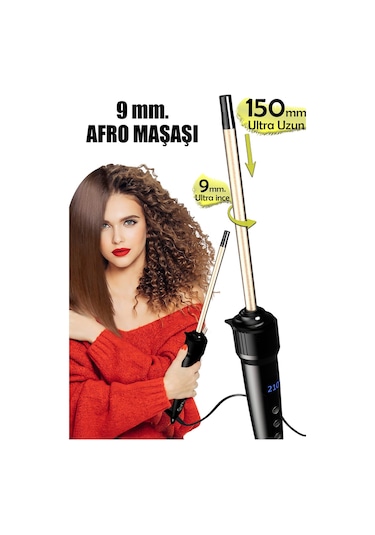 Hairens Hrs-960 - 4 Parça Saç Şekillendirme Seti Wag Maşa & Afro İnce Maşa & 32 MM Kalın Maşa