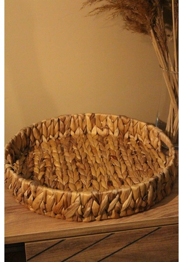 Hasır Su Sümbülü Yuvarlak Tepsi Geniş Organizer Düzenleyici Diğer