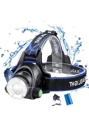 Alfalink Led Profesyonel Kafa Lambası 3 Mod, Şarjlı Kafa Lambası Siyah