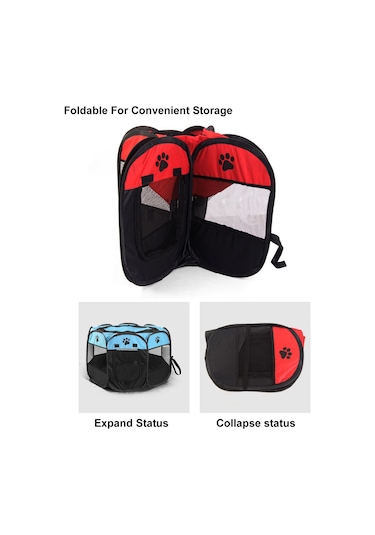 Geeksen Taşınabilir Katlanabilir Su Geçirmez Evcil Hayvan Oyun Parkı Açık Hava Oxford Hava Ağlı Oyun Parkı