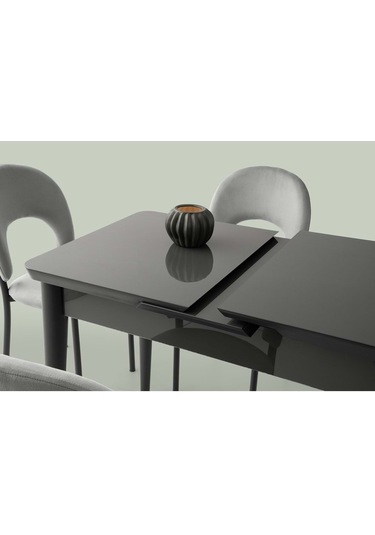 Koyu Gri Mobilgen 100+25 Kelebek Tekno Kenar Açılabilir Masa Koyu Gri