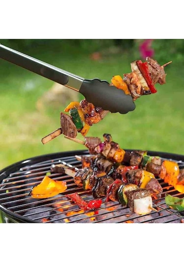 Barbekü Maşa Silikon Uçlu 25 Cm Çok Renkli