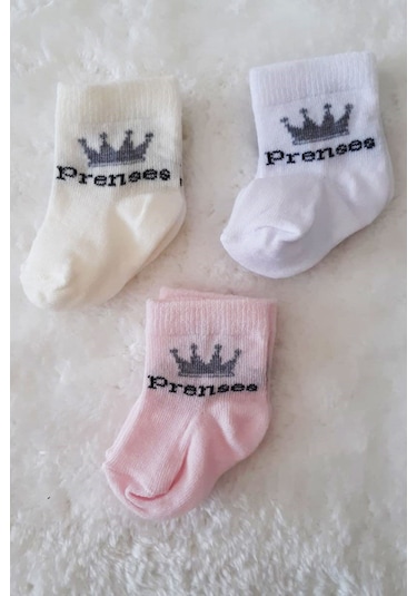 3lü Kız Erkek Bebek Yenidoğan Çorap Pamuklu Likralı Esnek 001