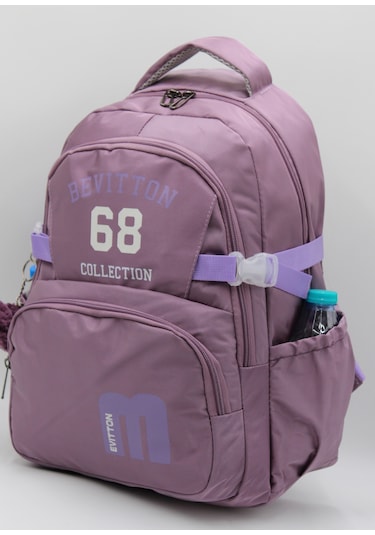 Modern Unisex Su İtici Özel Kumaş Mürdüm Lila Okul Sırt Çantası 34500