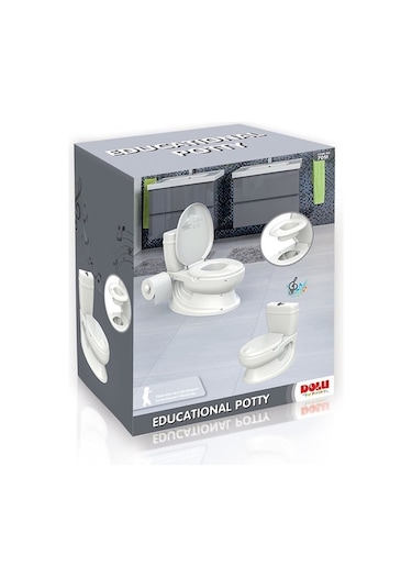 Dolu Beyaz Eğitici Bebek Tuvalet Lazımlık Beyaz