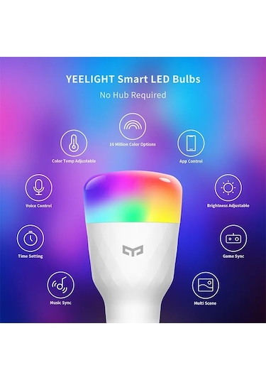 Xiaomi Yeelight 1s Renkli Akıllı Rgbw Led Ampul 8.5w E27 Yldp13yl