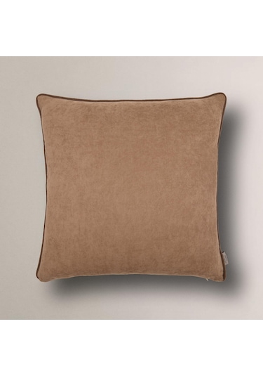 Efe Biye Detaylı Düz Kırlent Kılıfı Kahverengi