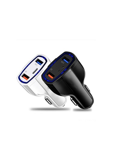 Samdoo Araç Şarj Cihazı - Hızlı Şarj Özellikli 3 Portlu Pd & Usb Çift Çıkışlı 12-24v