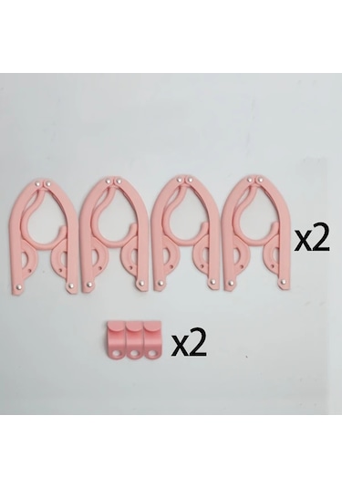 Willowhaven Kaymaz Oluklu 4'lü Katlanır Plastik Askı - Bule - Seyahat Ve Ev İçin Pratik Dolap Düzenleyici Mavi