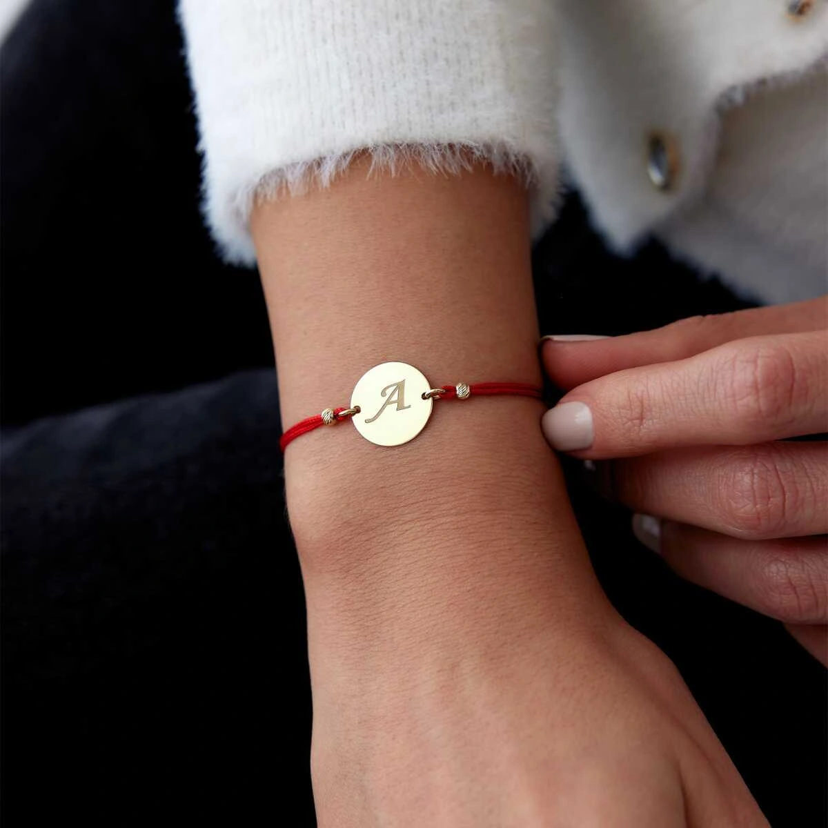 Dorica Ve Plaka İpli Bileklik Sarı