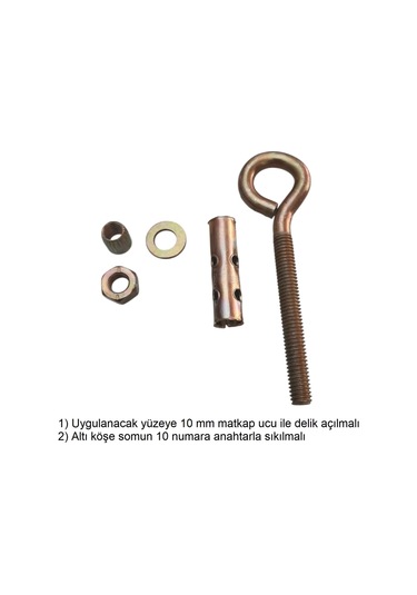 Çelik Dübel Gömlekli Kapalı Ağız Kanca M6 Dübel