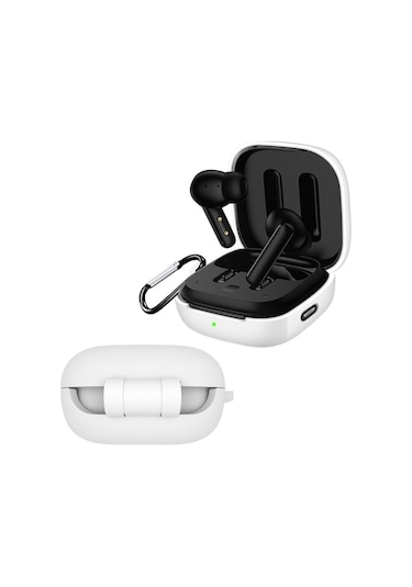 Novahub Silikon Koruyucu Kapak Qcy T13 Anc Airdots Tws Bluetooth Kulaklık Kutusu Toz Geçirmez Koruyucu Kılıf Beyaz Beyaz