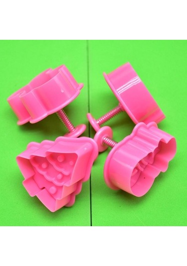 4 Adet Noel Çerezleri Fondan Kalıp Kek Çikolata Pişirme Kalıp Zanaat Dekor