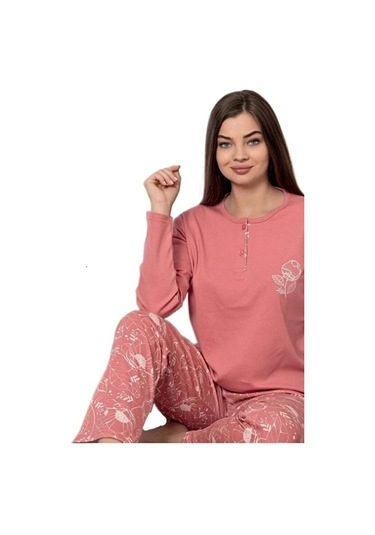 Mina Collection Kadın Pijama Takımı Uzun Kollu Yumuşak Dokulu E Narcc