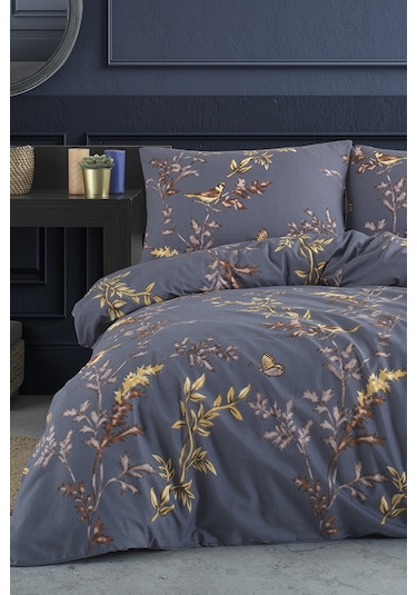 Always Ranforce  Çift Kişilik Nevresim Takımı çifttkuş Gri