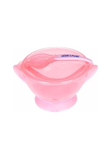 Bebedor Vakumlu Tabak Ve Kaşık - Pembe