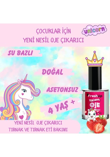 Freshup Yeni Nesil Çocuk İçin Çilek Kokulu Oje Çıkarıcı 10 ML