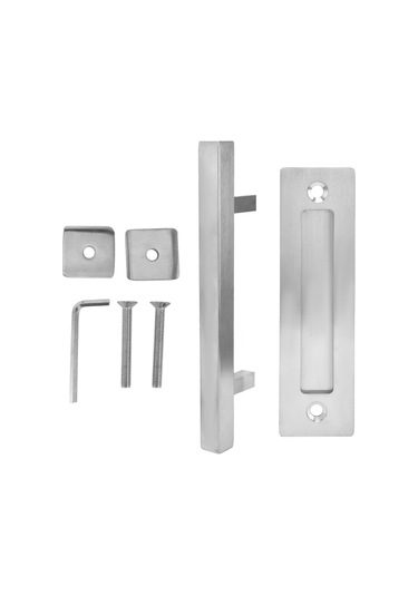 Çift Taraflı Ahır Kapı Kolu Fırçalı Paslanmaz Garaj Dolap Kolu Huiliang