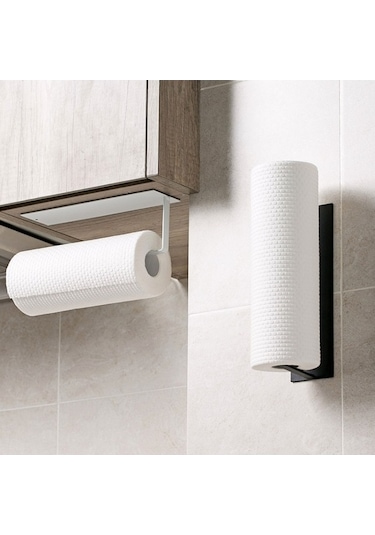 Dancemonkey 2 Adet Duvara Monte Banyo & Mutfak Ruloluk Havlu Askısı - Pratik Çok Renkli