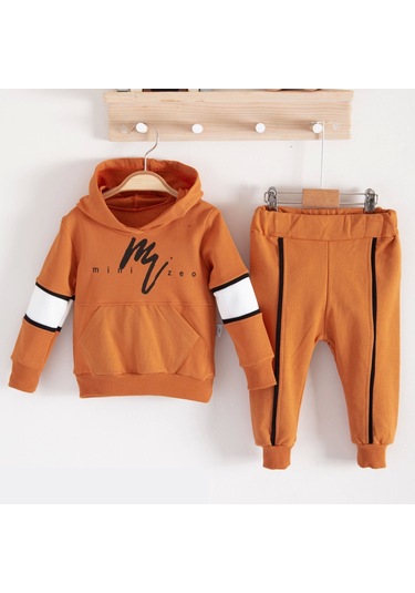 3-18 Ay Erkek Bebek Takımı Mini Zeo 2'li Kahverengi Kahverengi